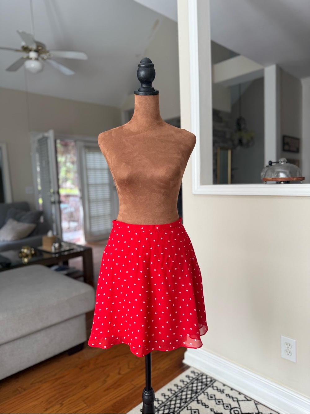 art class Red Polka Dot Circle Skirt - Playful Skater Silhouette